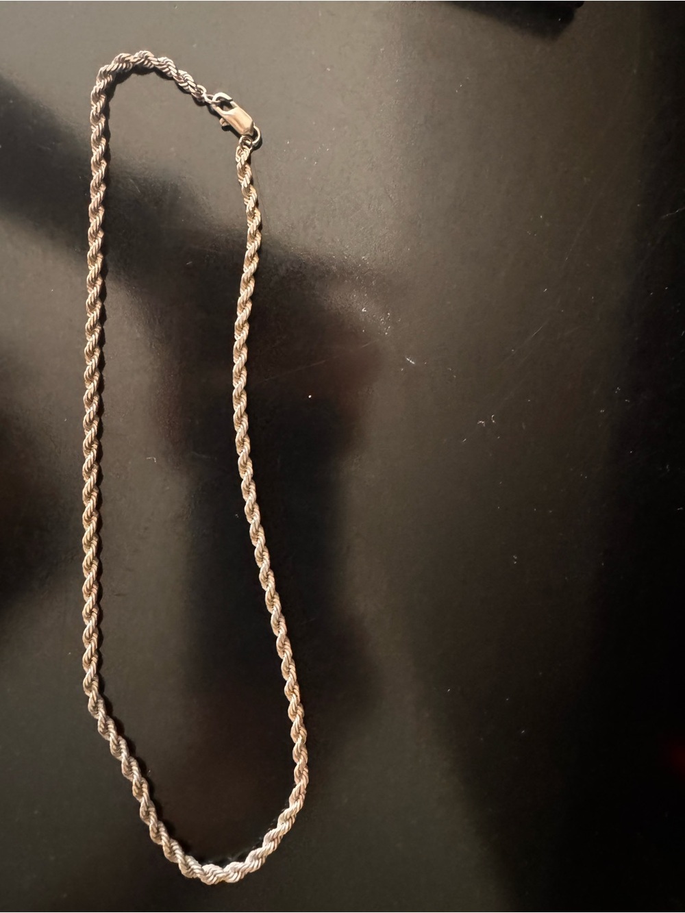 Twisted Rope Chain Necklace in Sterling Silver 16inch